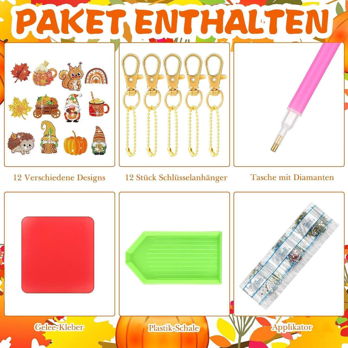 5D Diamant Painting Herbst Bausatz für Erwachsene & Kinder