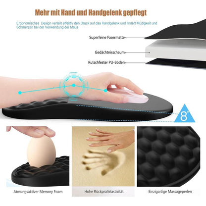 Ergonomisches Mauspad mit Handgelenkauflage, blau