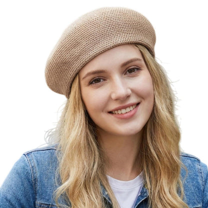 Damen Baskenmütze Sommer - Leichte Baumwoll Beanie Mütze