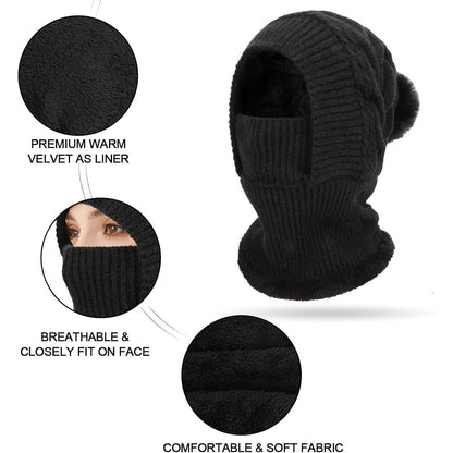 Warme Damen Sturmhaube Fleece 3in1 für Winter Outdoor