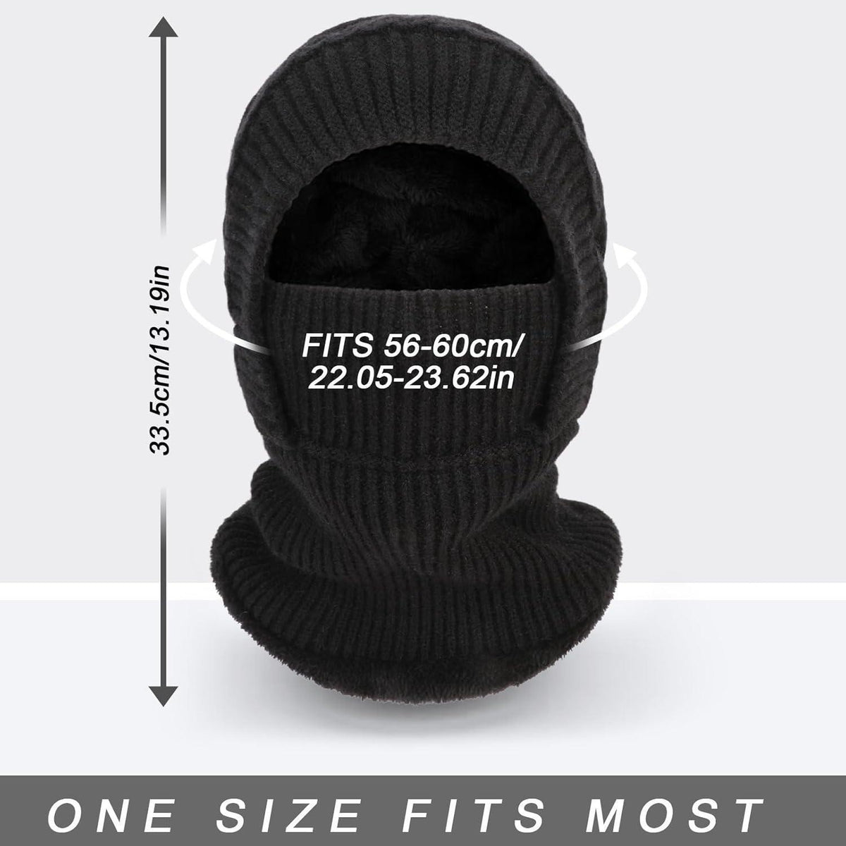 Warme Damen Sturmhaube Fleece 3in1 für Winter Outdoor