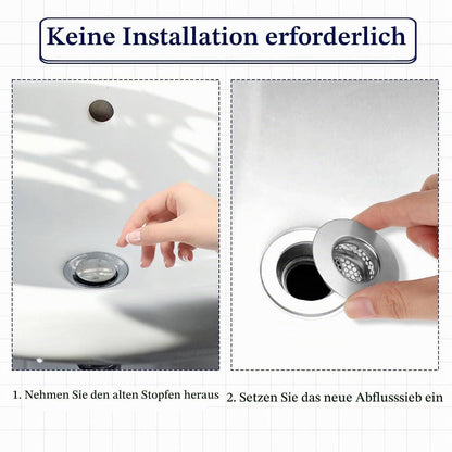 Edelstahl Abflusssieb 2er-Set für Waschbecken & Dusche