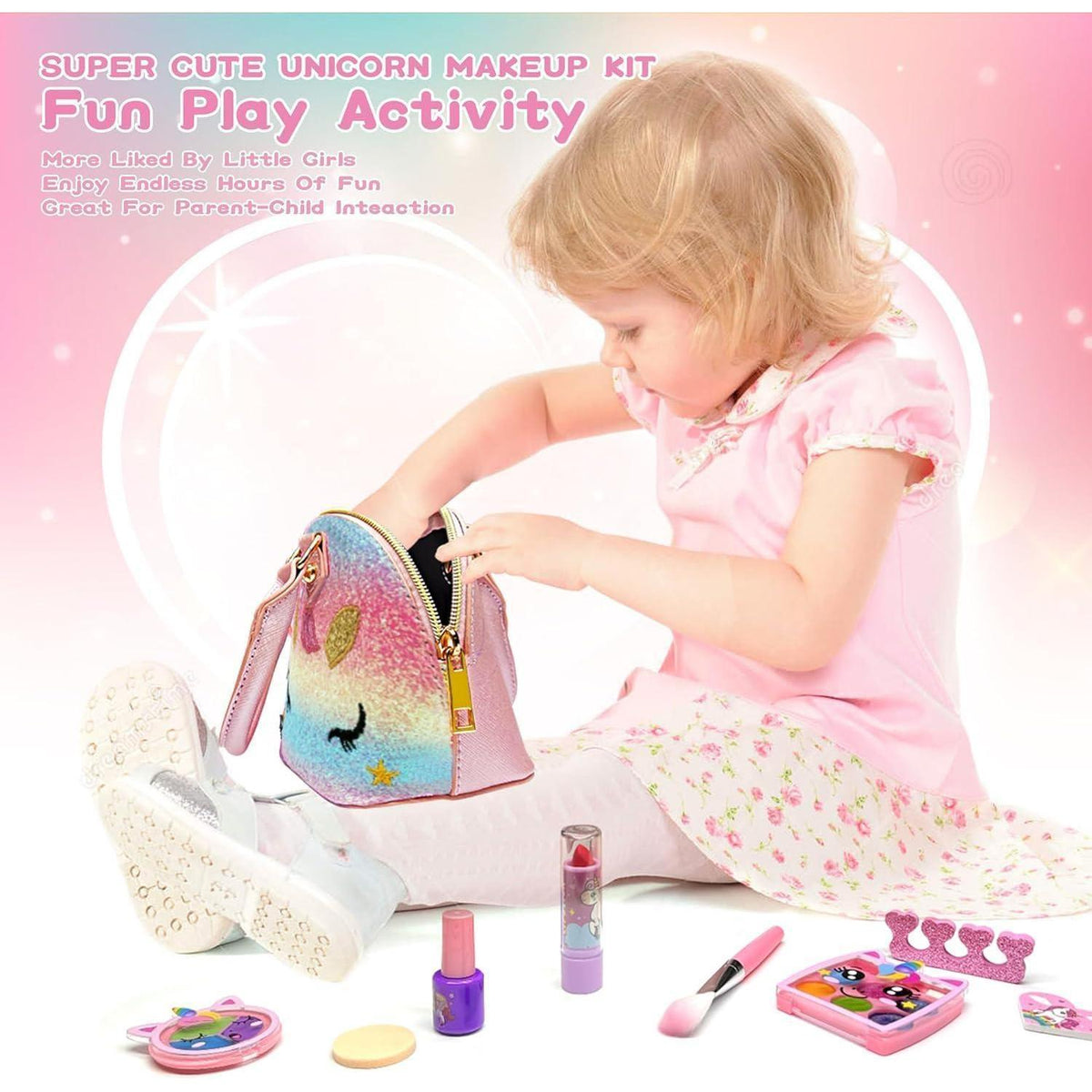 Kinderschminkkoffer für Mädchen, Make-up Set 4-12 Jahre