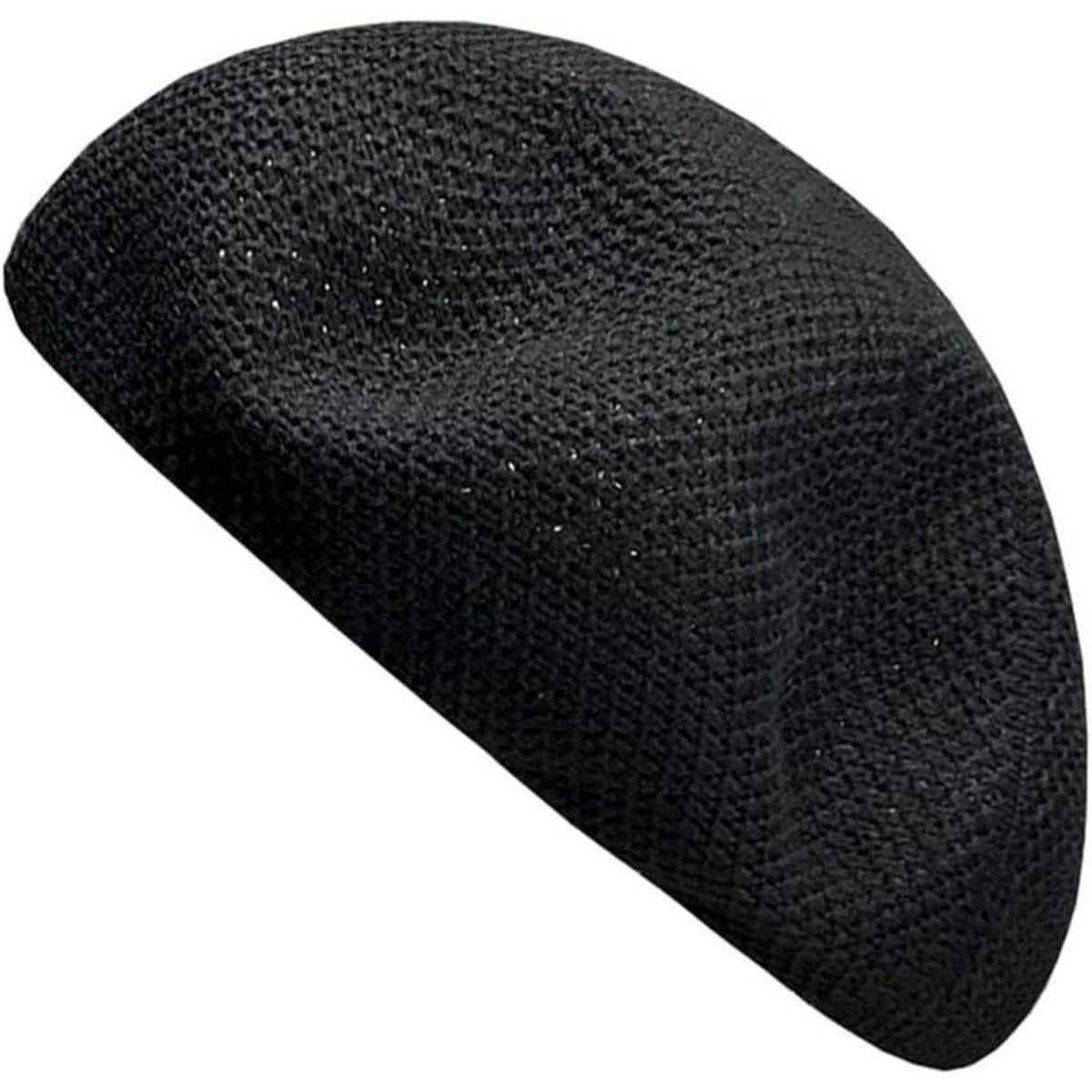 Damen Baskenmütze Sommer Atmungsaktiv – Leichte Beanie-Mütze Schwarz