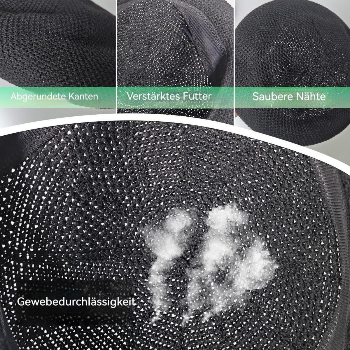 Damen Baskenmütze Sommer Atmungsaktiv – Leichte Beanie-Mütze Schwarz