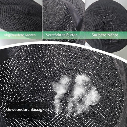 Damen Baskenmütze Sommer Atmungsaktiv – Leichte Beanie-Mütze Schwarz