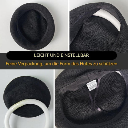 Damen Baskenmütze Sommer Atmungsaktiv – Leichte Beanie-Mütze Schwarz
