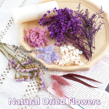 Trockenblumen Set Violett für DIY & Wohndeko