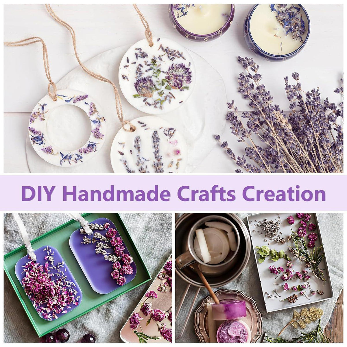 Trockenblumen Set Violett für DIY & Wohndeko