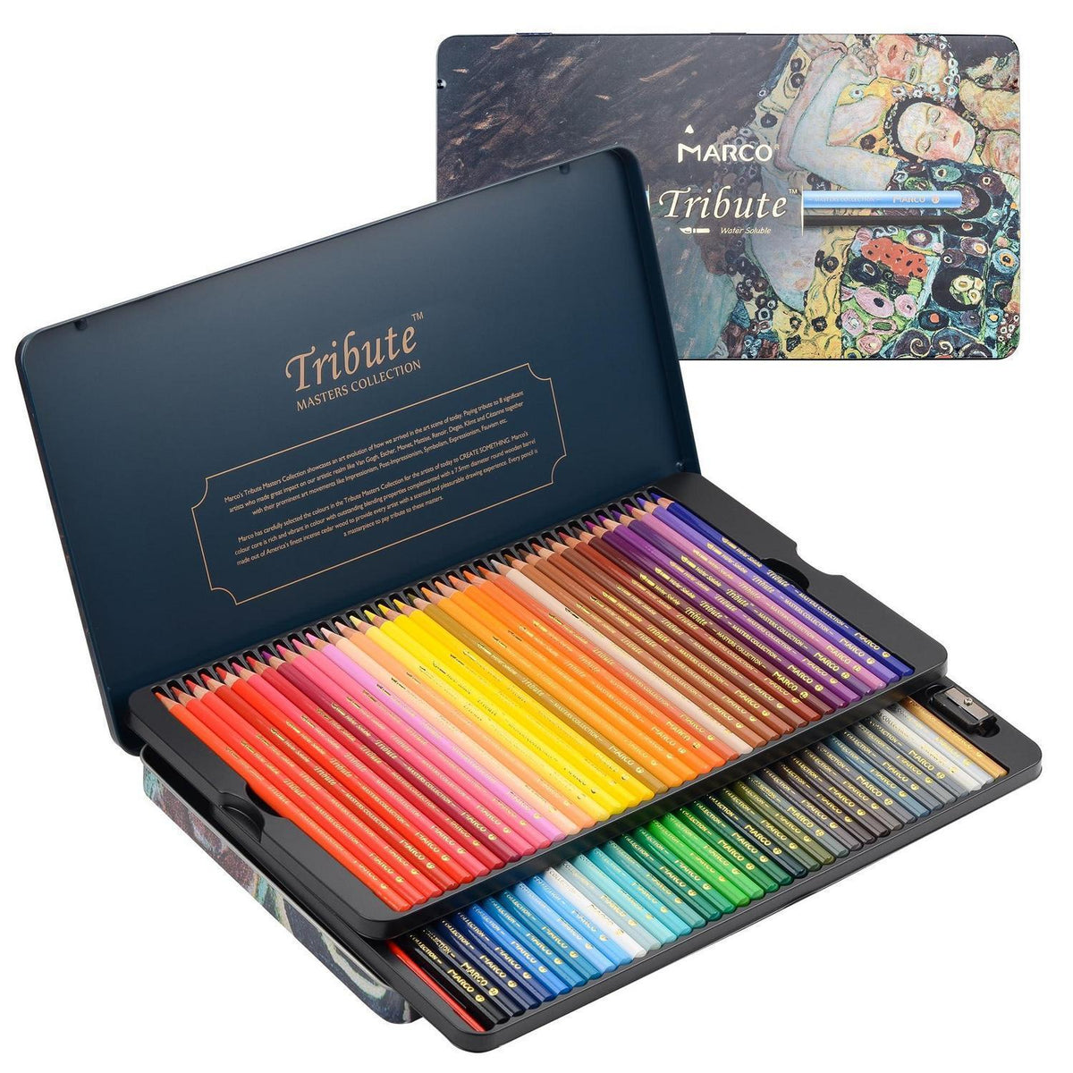 72-farbige Aquarellstifte Set mit Pinsel & Spitzer