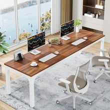 Doppelter Schreibtisch 200x70cm – Home Office & Büro Tisch Nussbaum