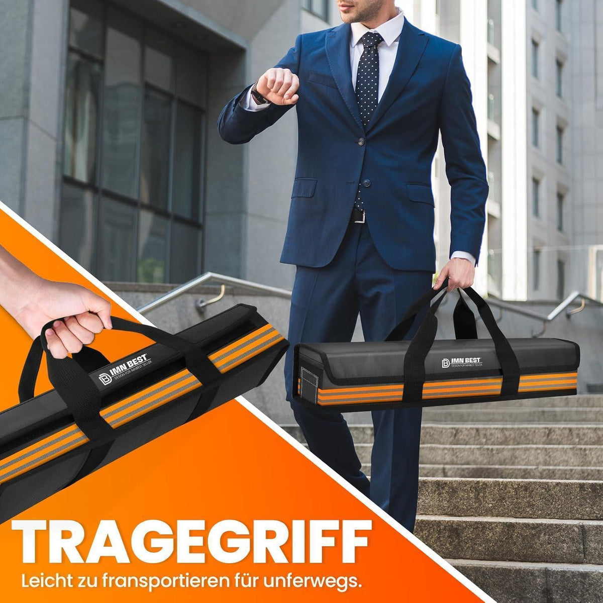 Feuerfeste E-Bike Akku Tasche mit Tragegurt & Ladekabeldurchführung