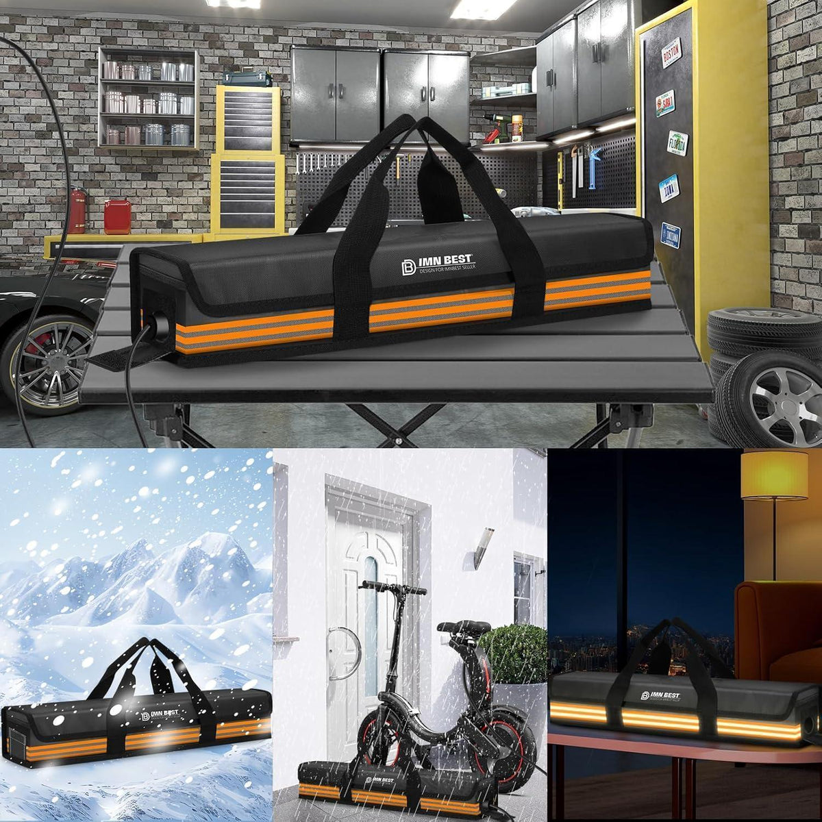 Feuerfeste E-Bike Akku Tasche mit Tragegurt & Ladekabeldurchführung