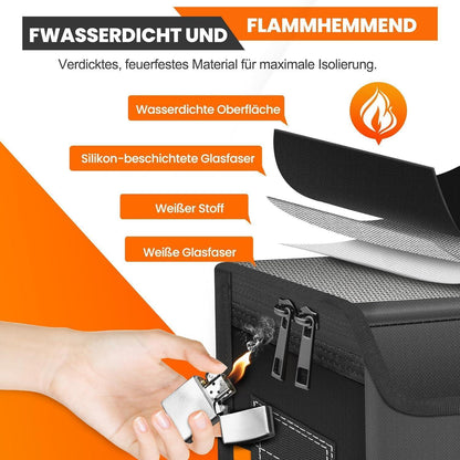 Feuerfeste E-Bike Akku Tasche mit Tragegurt & Ladekabeldurchführung
