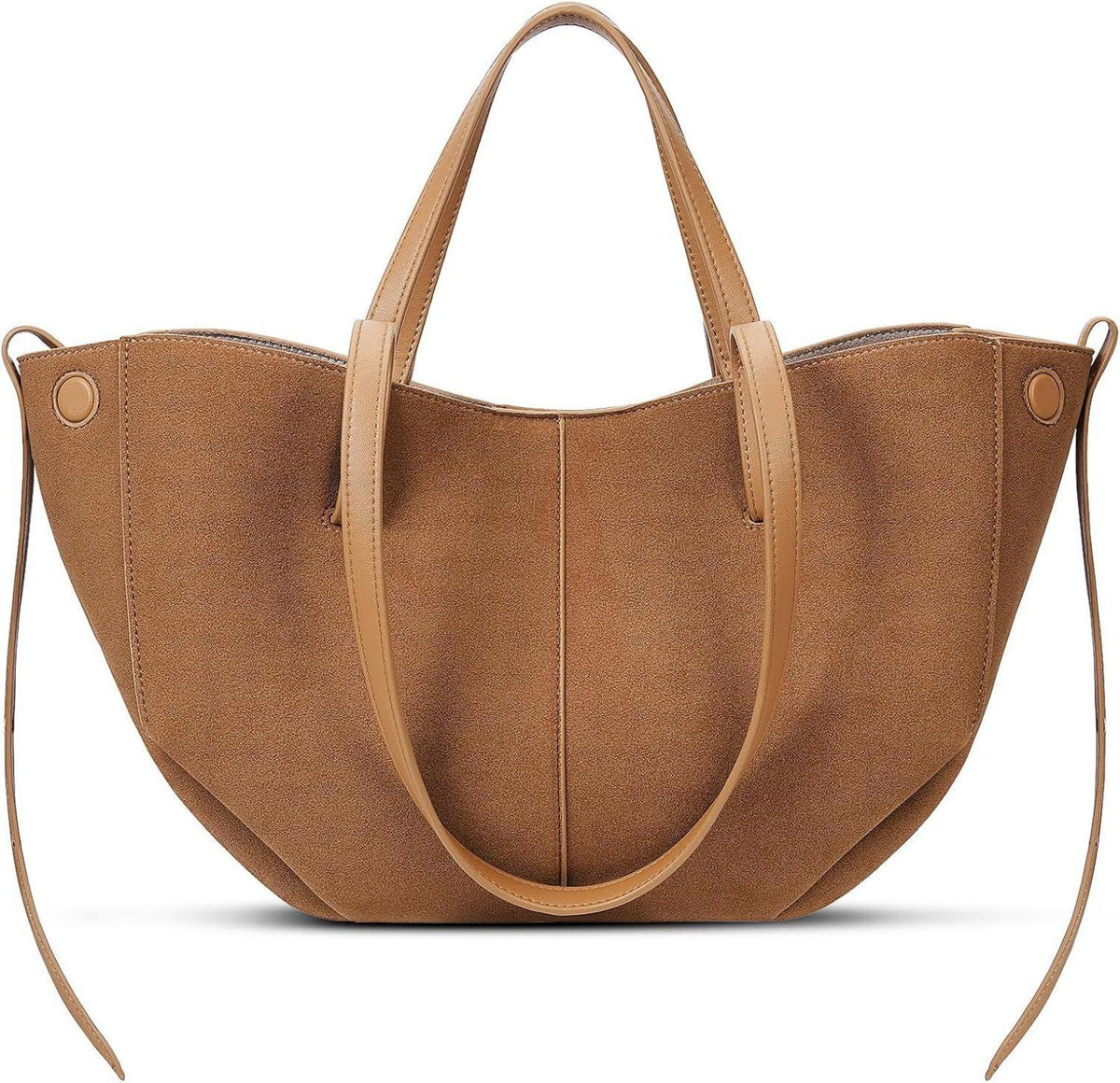 Elegante Große Kunstleder Tote Bag Damen Braun Umhängetasche