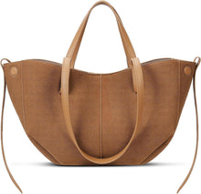 Elegante Große Kunstleder Tote Bag Damen Braun Umhängetasche