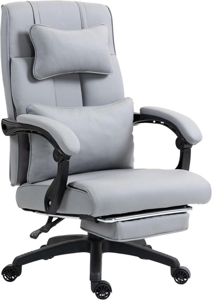 Ergonomischer Chefsessel mit Fußstütze, Lendenwirbel- und Kopfstützen