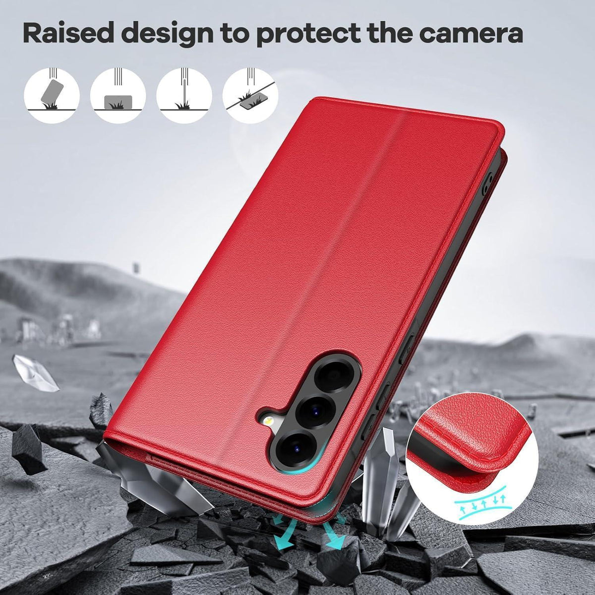 Samsung Galaxy A56 5G Hülle mit 2x Panzerglas, Rot