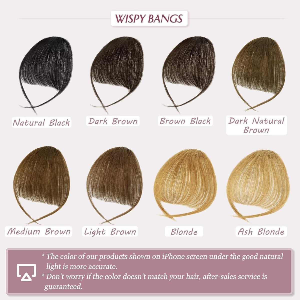 Natürlicher Pony Clip aus Echthaar – Aschblond
