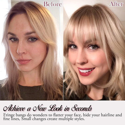 Natürlicher Pony Clip aus Echthaar – Aschblond