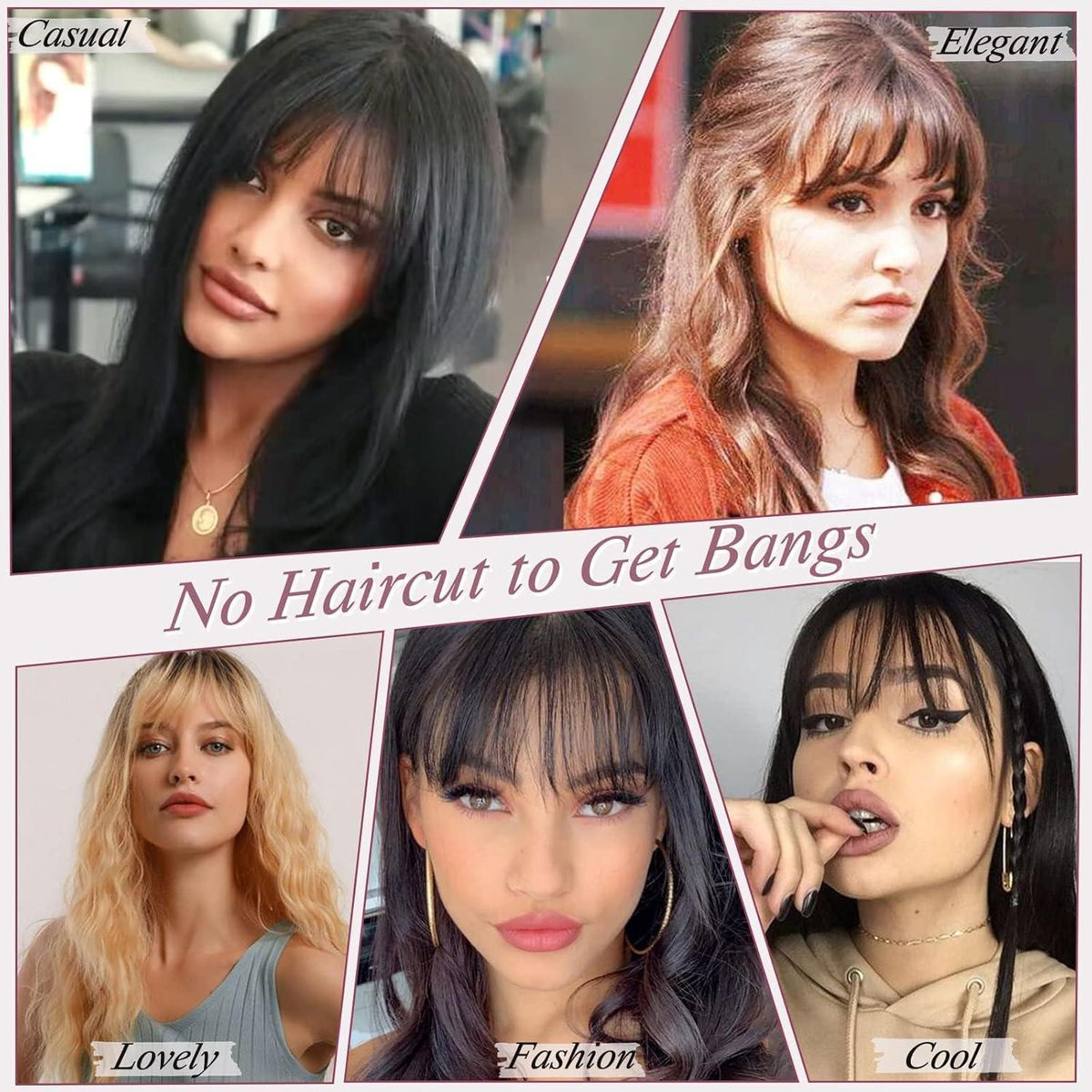 Natürlicher Pony Clip aus Echthaar – Aschblond