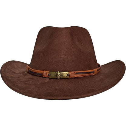 Cowboyhut Damen Herren - Westernhut mit Seildeko in Lederoptik