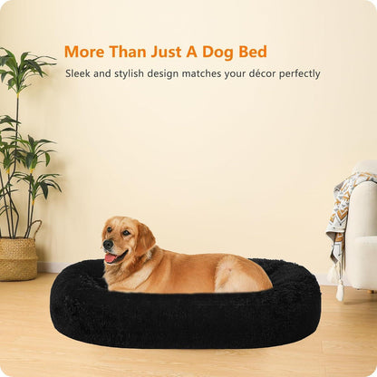 Orthopädisches Hundebett rund, waschbar, 100 cm Ø, Schwarz