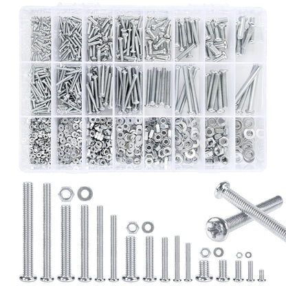 Schrauben Set M2-M5, 1320 Teile, Linsenkopf, Muttern & Scheiben