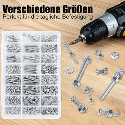 Schrauben Set M2-M5, 1320 Teile, Linsenkopf, Muttern & Scheiben