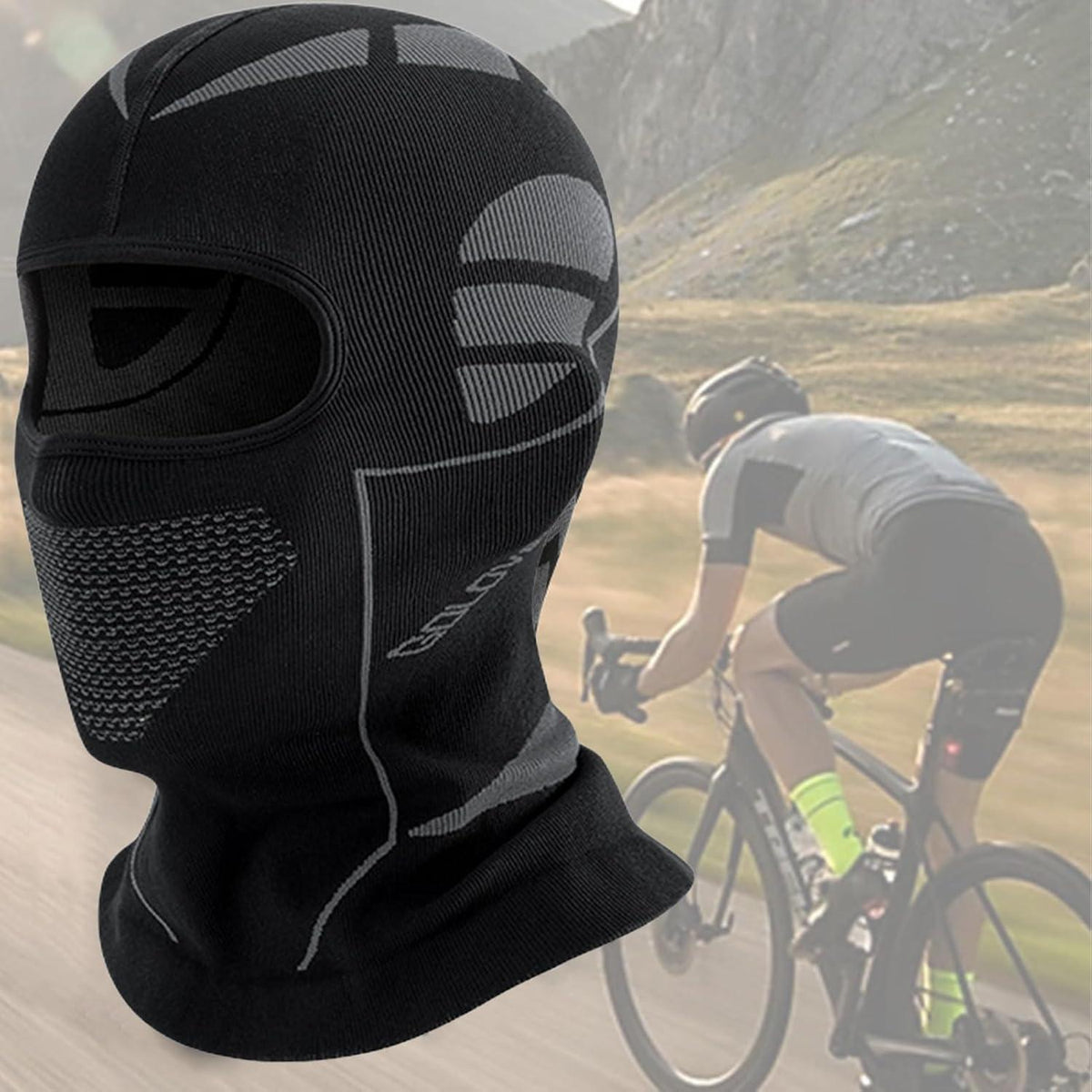 Sturmhaube Fahrrad & Motorrad – Warm & Atmungsaktiv (Schwarz/Grau)