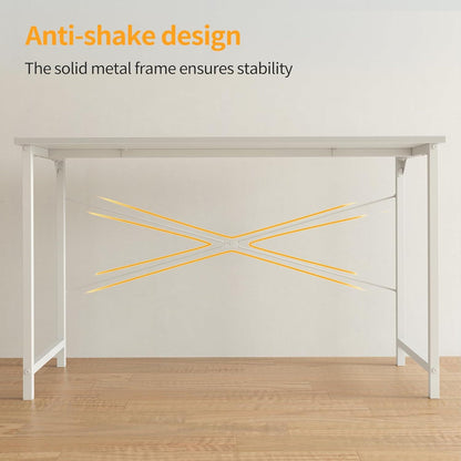 Kleiner Schreibtisch 100x48 cm Weiß Industrie-Design Metallgestell