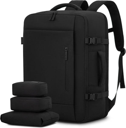 Handgepäck Rucksack 40L Reiserucksack Damen Herren Schwarz