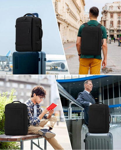 Handgepäck Rucksack 40L Reiserucksack Schwarz 17 Zoll Laptop