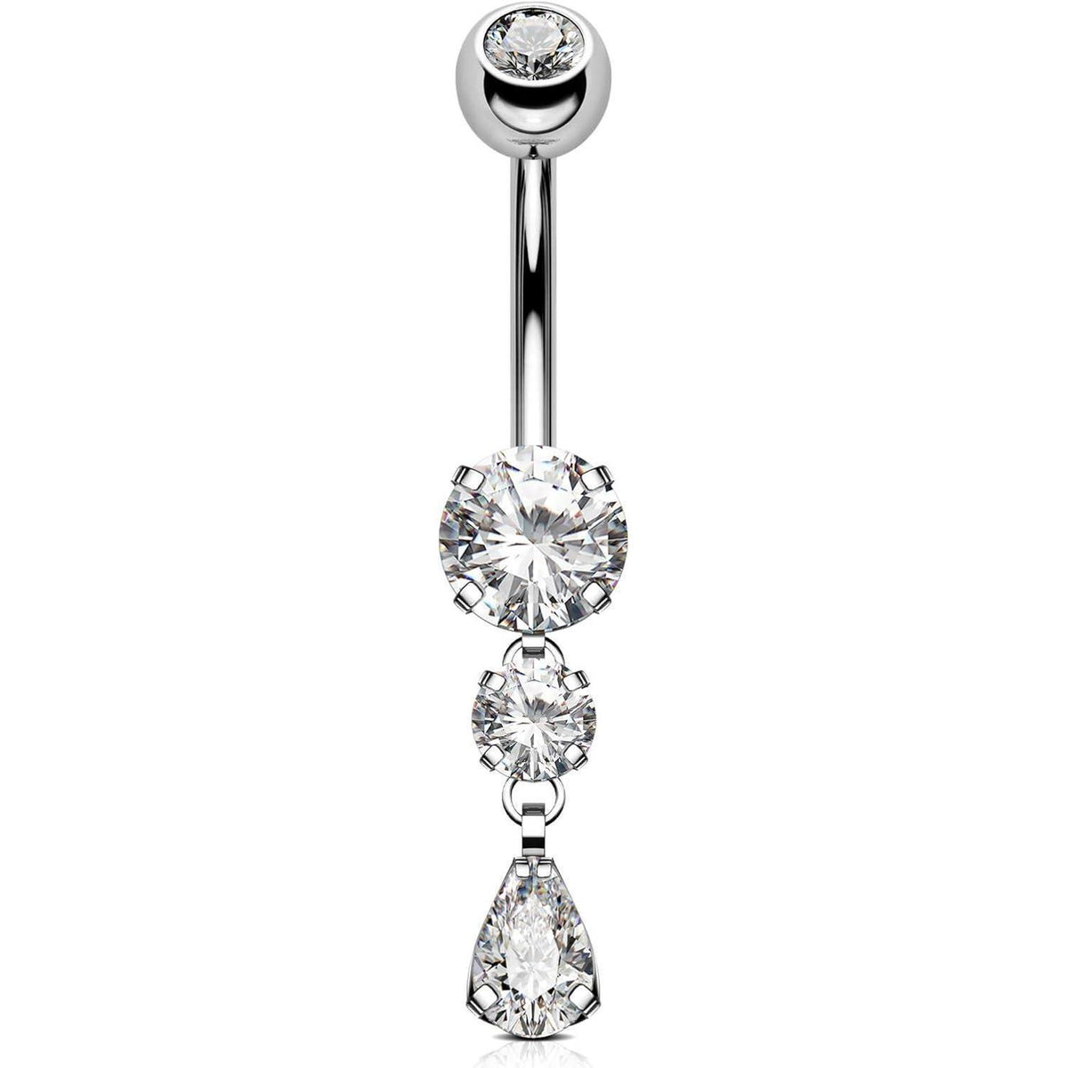 OUFER Bauchnabelpiercing Titan 14G mit Tropfen Anhänger 10mm