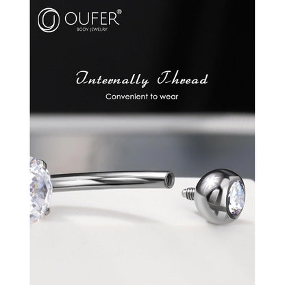 OUFER Bauchnabelpiercing Titan 14G mit Tropfen Anhänger 10mm