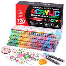 120 Acrylstifte Set Wasserfest für Steine, Glas & Co.