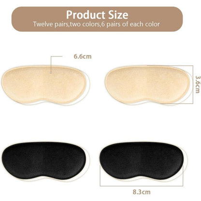 Sneaker Fersen Reparatur Patches, 6 Paar, Schwarz