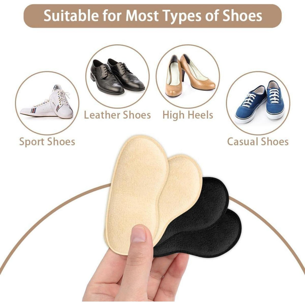 Sneaker Fersen Reparatur Patches, 6 Paar, Schwarz