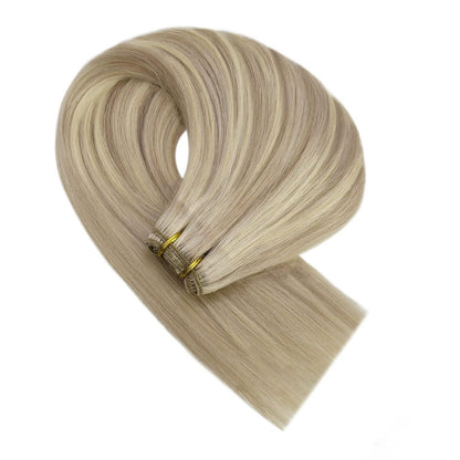Blond Echthaar Tressen 55cm - Aschblond & Platinblond