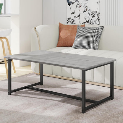 Vintage Couchtisch mit Stauraum Metallgestell, Grau