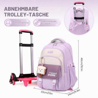 Schulrucksack Trolley Mädchen Lila – 36L, Abnehmbar