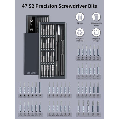 Präzisions-Schraubendreher Set 47 S2 Bits für Handy, Laptop, Brillen