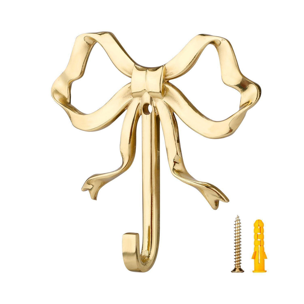 Vintage Wandhaken mit Schleife – Goldener Kleiderhaken