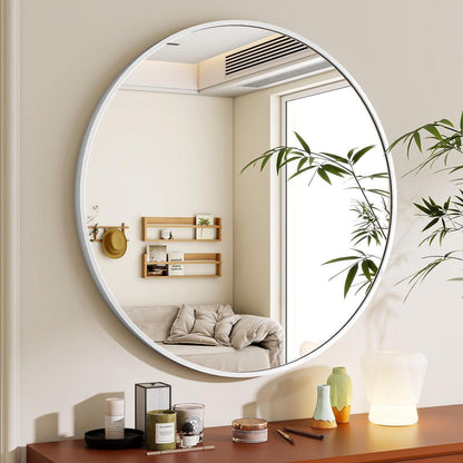 Runder Wandspiegel 76cm mit Aluminiumrahmen – Badezimmer Spiegel