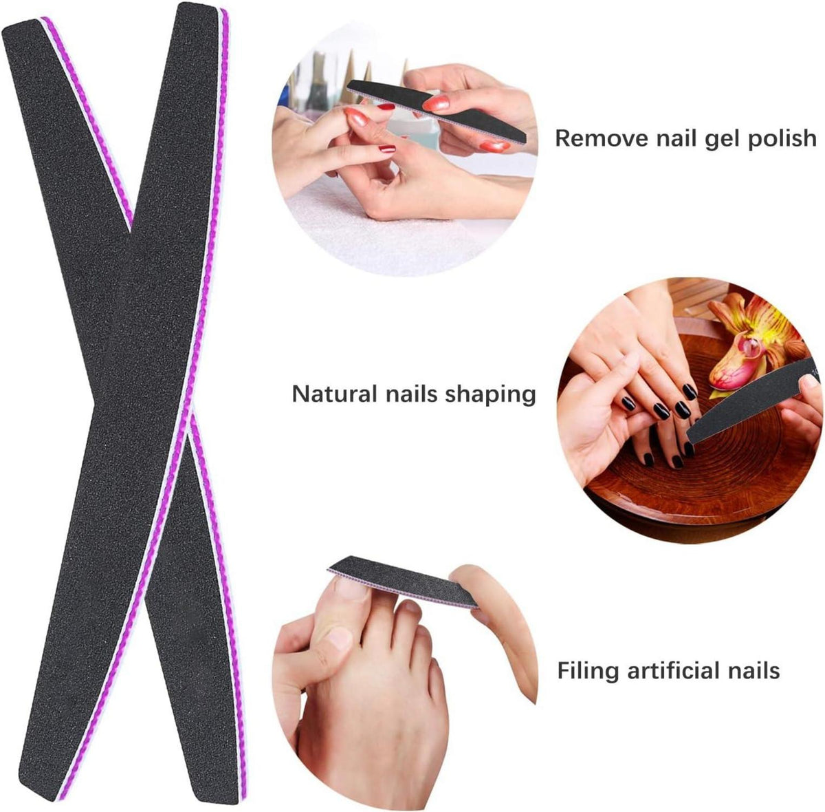 Professionelle Nagelfeilen 10 Stck 100/180 Grit für Gelngel
