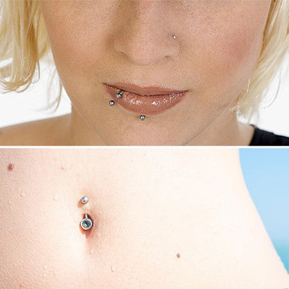 32stk Piercing Kugel Set 1,2mm Chirurgenstahl Silber Ersatzkugeln