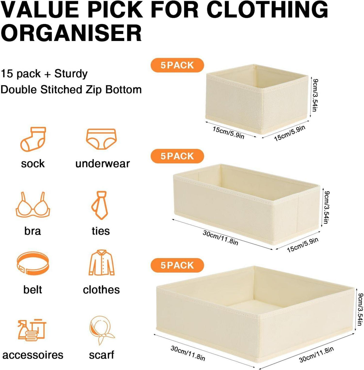 Homsorout Schubladen Organizer - Faltbare Unterwäsche