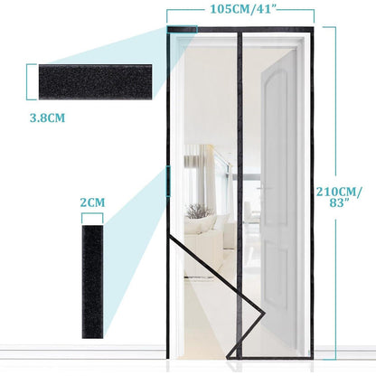 Magnetischer Fliegengitter für Balkontür 105x210cm Schwarz