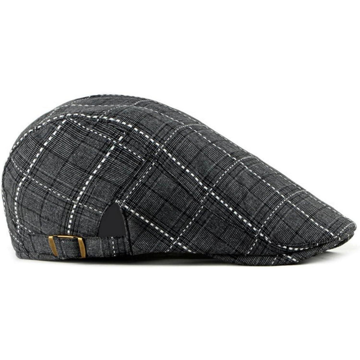 Karierte Schiebermütze Herren Damen Vintage Flatcap Newsboy Cap