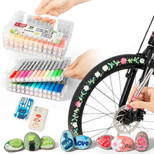 Acrylmarker Set 72 Farben mit Pinselspitzen & Auto-Tintenfluss